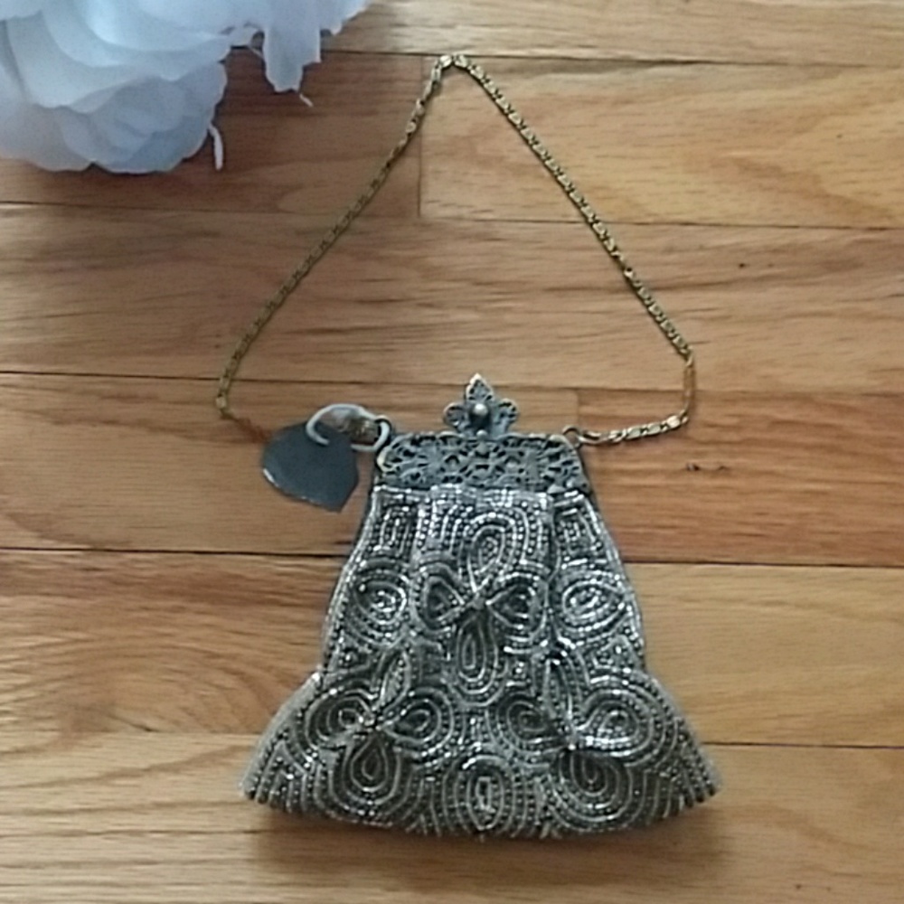 Moyna Couture Hand Beaded Wristlet Clutch Mini Bag